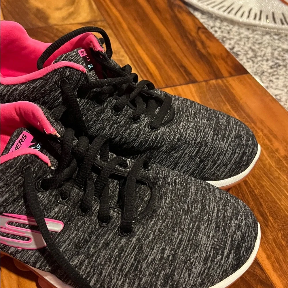 Skechers Charcoal and Pink Walking Shoes - Picture 7 of 8